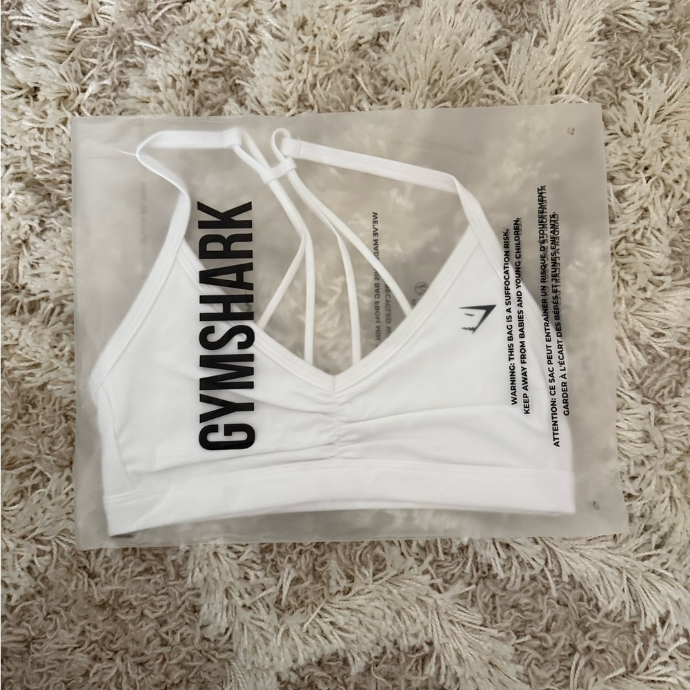 Gymshark White Cross-Back Sports Bra - Picture 5 of 6